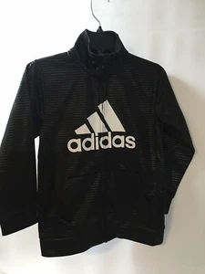 Adidas boys black track jacket with white logo. Size 7 C5 - Picture 1 of 5