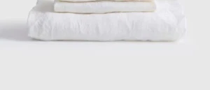 NWOT QUINCE EUROPEAN LINEN 2 PIECE TWIN XL FITTED SHEET SET WHITE FLAX - Picture 1 of 12