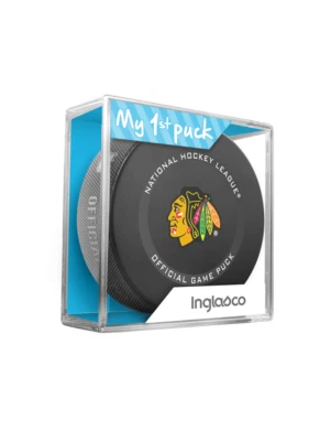 MI PRIMER DISCO para Niño Recién Nacido Chicago Balckhawks Licenciado NHL Juego Puck Foto 1 de 4