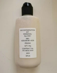 British Army Dekontamination Kit NBC Fullers Erde Puffer Flasche Bentonit Ton - Bild 1 von 3