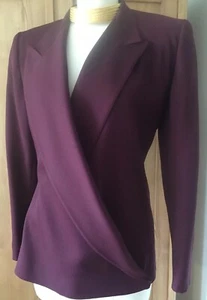 Claude MONTANA Stunning Wool Skirt Suit Unworn Maroon/Oxblood 1990's 40/6 - Picture 1 of 12