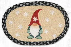 Braided Tablemats (Set/2) Winter Gnome 10x15 inch Small Placemats Jute - Picture 1 of 1