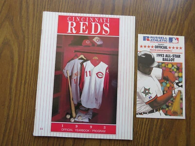 1993 Cincinnati Reds Official Yearbook112 Pg NM Condition & 1993 All-Star Ballot - Image 1 of 4
