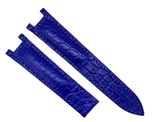 Real Alligator Crocodile Wrist Watch Band 20mm Blue Fitting for Cartier Pasha - Picture 1 of 4