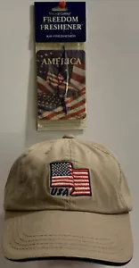 Dorfman Pacific Classic American Flag USA Baseball Cap & Freedom Air Freshener - Picture 1 of 6