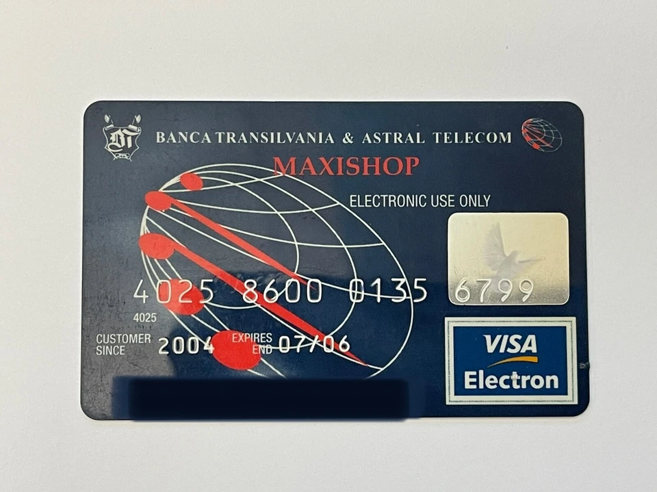 VISA Credit Card from Romania ~ BANCA TRANSILVANIA & ASTRAL TELECOM MAXISHOP - Image 1 of 2