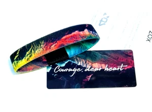ZOX **COURAGE, DEAR HEART** Silver Medium Single Wristband w/Card - Afbeelding 1 van 3