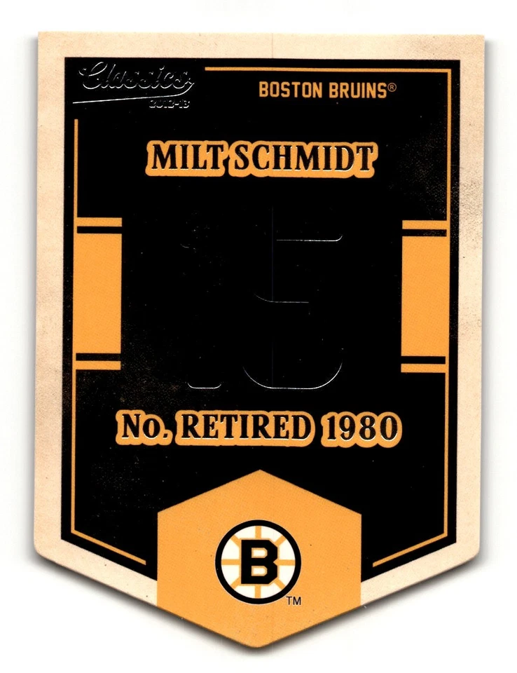 Milt Schmidt 2012-13 Panini Classics Signatures Banner Numbers #EN16 Boston - Image 1 of 2