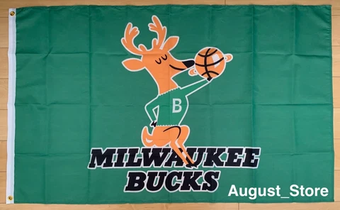 Milwaukee Bucks 3x5 ft Flag Banner NBA Retro Vintage Throwback Cover