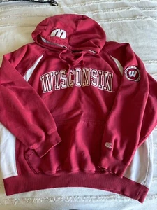 Wisconsin Badgers Hoodie Mens Large Red White - Picture 1 of 5