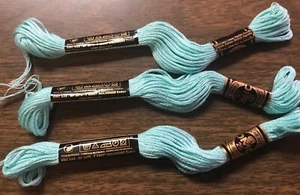 DMC 6-Strand Embroidery Cotton 8.7yd-Light Seagreen 3 PACK - Picture 1 of 1
