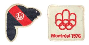Official 1976 Montreal Summer Olympic Beaver & Red White Square Patch