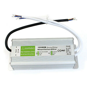 12V DC LED Transformer IP67 Power Supply for LED Strip CCTV 80W Dual Outlet UK