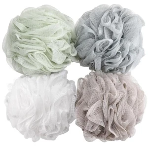 Bath Sponge Shower Loofahs 60g Mesh Pouf Bath Scrunchies-- Pack of 4 - Picture 1 of 8