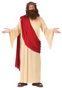 Jesus Christ Adult Men Costume Religious Holy Bible with Wig Beard Thorns Std