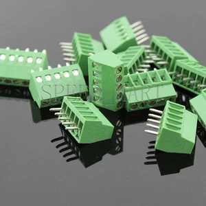50 pcs 5 poles/5 Pin 2.54mm 0.1'' PCB Universal Screw Terminal Block Connector - Foto 1 di 3