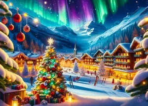 Rompecabezas QPuzzles 1000 piezas - Navidad en los Alpes - Imagen 1 de 1