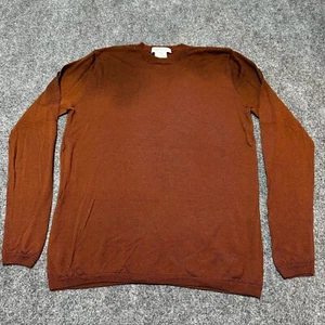 Pierre Balmain Sweater Mens Medium 34 48 Brown Wool Pullover Ribbed Hem Cuffs - Picture 1 of 12