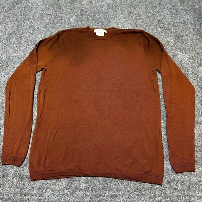 Pierre Balmain Sweater Mens Medium 34 48 Brown Wool Pullover Ribbed Hem Cuffs - Image 1 of 4