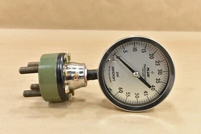 Ashcroft 1009S Pressure Gauge, 0/60PSI /316L, 202 In-Line Saddle Diaphragm Seal - Image 1 of 4
