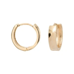 Men's Special Amazing Simple Engagement Hoop Earrings In Solid 10K Yellow Gold - Picture 1 of 4