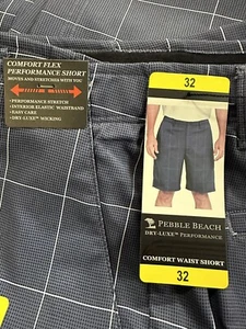 PEBBLE BEACH Mens Dress Blues Dry-Luxe Comfort Flex Performance Shorts Sz 32 NWT - Picture 1 of 6