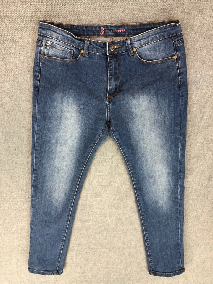 Pantalones de mezclilla elásticos Paul & Joe Sister 24 ajustados tiro medio lavado para mujer Foto 1 de 4