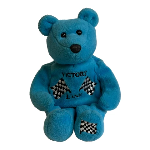 Vintage Daytona 500 2000 Victory Lane Beanie Bear Plush Blue 10" Limited Edition Cover