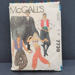 80s McCalls Pattern 7739 Costumes Pirate Arabian Genie Belly Dancer Cape Sz L - Picture 1 of 3