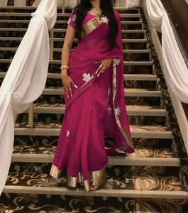 INDIAN SAREE BOLLYWOOD DESIGNER Stitched Ready To Wear Pink Gold Women’s Lengha - Picture 1 of 9