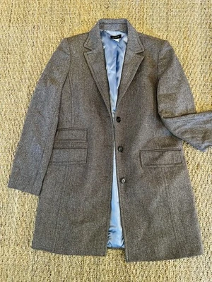 Vintage J. Crew  Women's Brown Herringbone Wool Tweed Overcoat NOS- NEW Sz 12 - Image 1 of 4