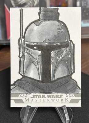 2024 Topps Star Wars Masterwork BOBA FETT Sketch By Allen Grimes - Image 1 of 2