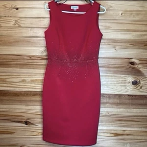 Calvin Klein Bedazzled Strass Nieten Etuikleid Cocktail Party Kleid Gr. 6 - Bild 1 von 5