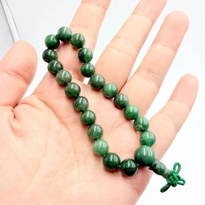Elegant Green Nephrite Jade Bead Bracelet - Bild 1 von 7