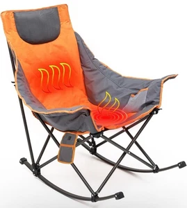 Heated Rocking Camping Chair w/ 3 Heat Settings, Foldable Padded Outdoor Seat - Bild 1 von 9