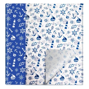 50 Sheets Nautical Printed Tissue Paper Large Size 20 x 26 Anchor Design Deco... - Picture 1 of 6