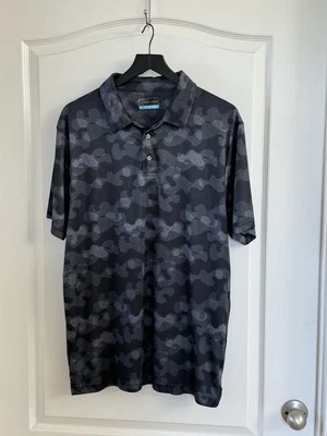 Men's PGA Tour Black Camouflage Print Polo, Size XL - Image 1 of 4