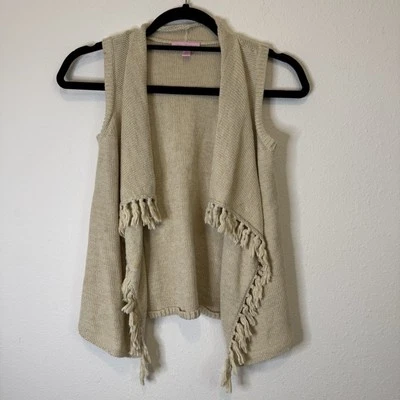 Lilly Pulitzer Girls' Tassel Trim Drapey Knit Vest Medium 6-7 - Image 1 of 4