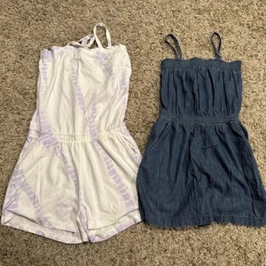 Lot Of 2 GAP Kids RompersStrapless Spaghetti Straps Girls Size Large 1 New - Picture 1 of 10