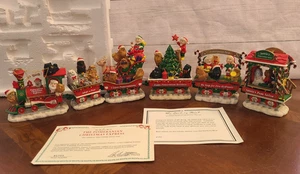 6 Stck. Danbury Mint Pommerscher Hund Weihnachten Express Zug Urlaub Eisenbahn Dekor Vintage - Bild 1 von 19