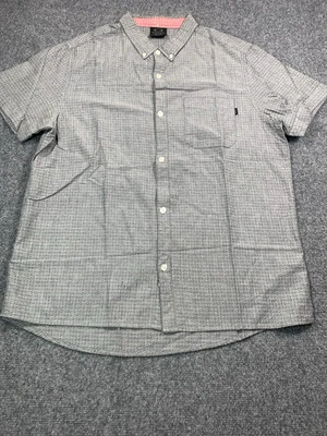 Oakley Shirt Mens XL Geometric Print Short Sleeve Gray Pocket Button Up - Image 1 of 4