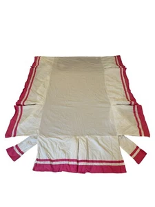 Pottery Barn Kids Twin Size White & Bright Pink Pleated Bed Skirt GUC - Picture 1 of 6