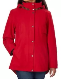 Pendleton Hooded Jacket Rain Coat Women's Medium Red Water Resistant MSRP $259 - Picture 1 of 8