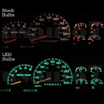 NEW Dash Cluster Gauge Green SMD LED LIGHT KIT Fit 95-98 Chevy C1500 K1500 Truck Foto 1 de 4