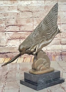El cometa de Guiraud Riviére - Escultura de bronce Art Deco sobre base de mármol - Imagen 1 de 10