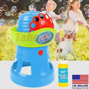 Battery Operated Automatic Bubble Blower Machine Outdoor Toy For Kids Summer Fun