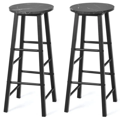 2 PCS Bar Stool Set Kitchen Dning Chairs Bistro Stools Cafe Industrial Chair Set - image 1 of 4