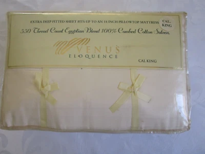 Egyptian Cotton SATEEN BLEND Sheet SET, California King 550Thread Ct 4 PC, VENUS - Image 1 of 4