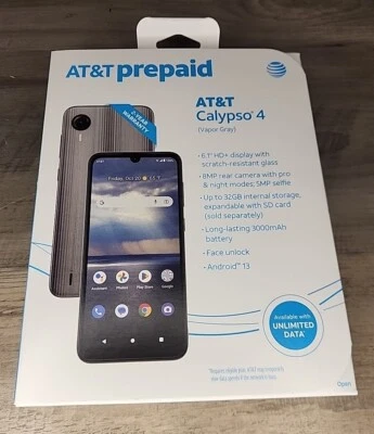 AT&T Calypso 4, 32GB, 6.1" HD+, Vapor Gray - Prepaid Smartphone. Free Shipping. - Image 1 of 3