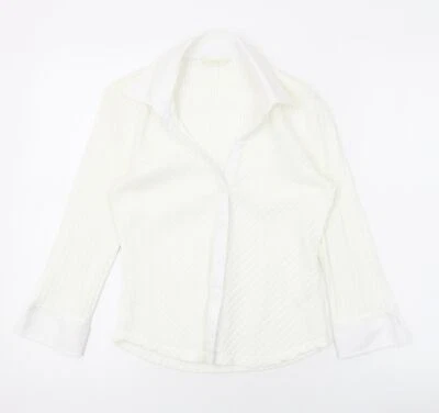 Marks and Spencer Mujer Marfil Poliamida Básico Abotonado Talla 10 Cuello Foto 1 de 4